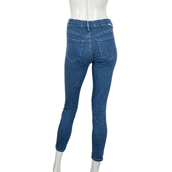 MOTHER Denim $248 High Rise Looker Ankle Jeans Blue Neither Here Nor there 25 - Picture 3 of 14